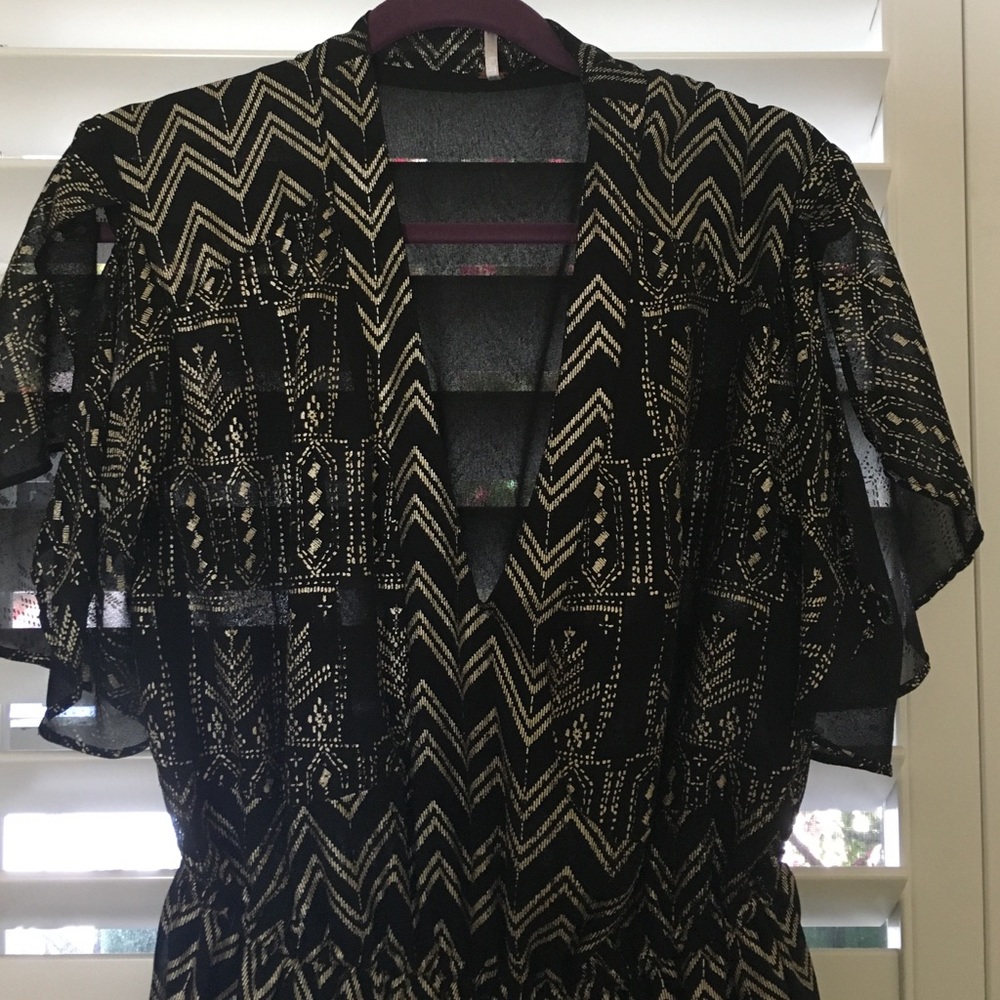 Free People black and gold mini dress or tunic